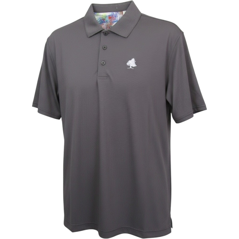 Robert Graham Mens Polo Shirt M Gray Classic Fit Skull Logo Stretch Golf